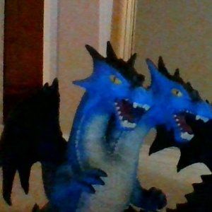 A toy, two-headed dragon